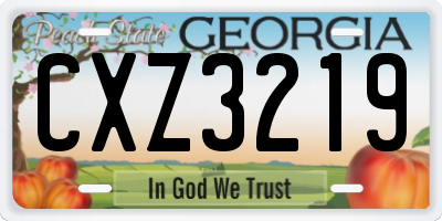 GA license plate CXZ3219