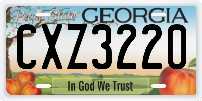 GA license plate CXZ3220