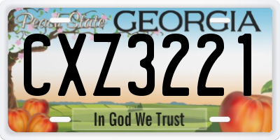 GA license plate CXZ3221