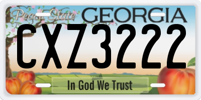 GA license plate CXZ3222