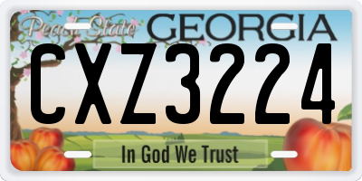 GA license plate CXZ3224
