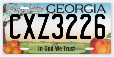 GA license plate CXZ3226