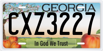 GA license plate CXZ3227