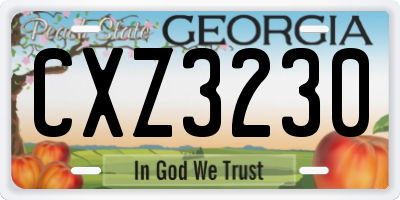 GA license plate CXZ3230