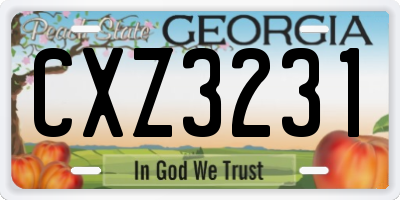GA license plate CXZ3231