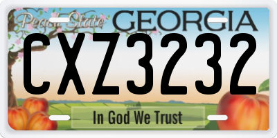 GA license plate CXZ3232
