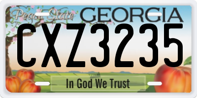 GA license plate CXZ3235