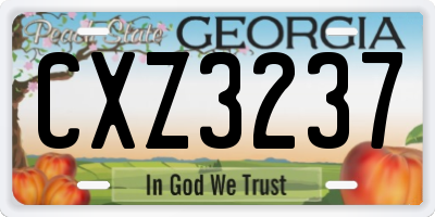 GA license plate CXZ3237