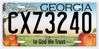 GA license plate CXZ3240