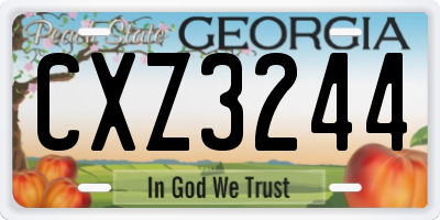 GA license plate CXZ3244