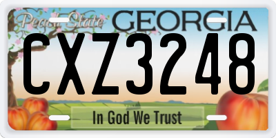 GA license plate CXZ3248