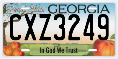GA license plate CXZ3249