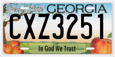 GA license plate CXZ3251