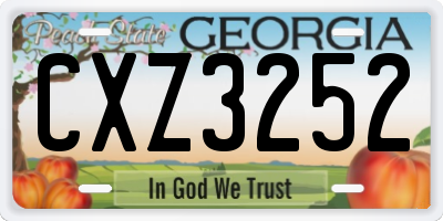 GA license plate CXZ3252