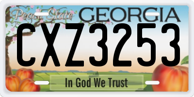 GA license plate CXZ3253