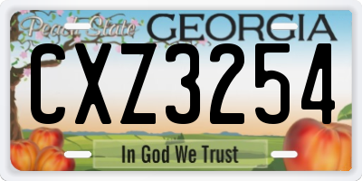 GA license plate CXZ3254