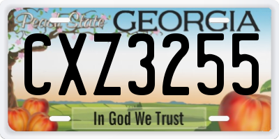 GA license plate CXZ3255
