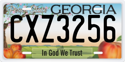 GA license plate CXZ3256