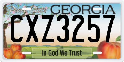 GA license plate CXZ3257