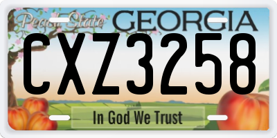 GA license plate CXZ3258