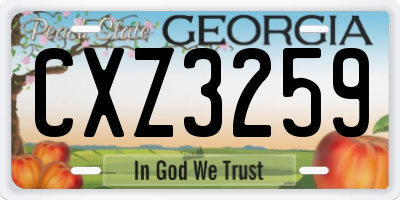 GA license plate CXZ3259