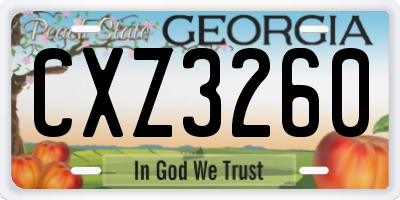 GA license plate CXZ3260