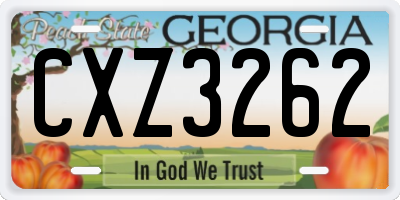 GA license plate CXZ3262