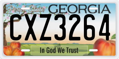 GA license plate CXZ3264