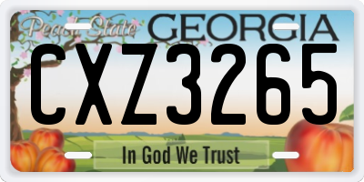 GA license plate CXZ3265