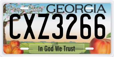 GA license plate CXZ3266