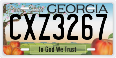 GA license plate CXZ3267