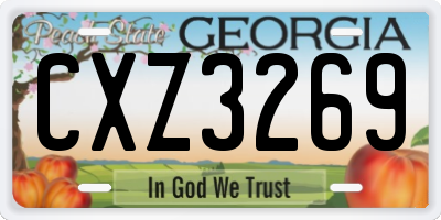 GA license plate CXZ3269