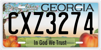 GA license plate CXZ3274