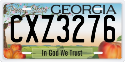 GA license plate CXZ3276