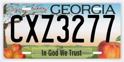 GA license plate CXZ3277