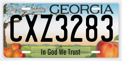 GA license plate CXZ3283