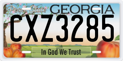 GA license plate CXZ3285