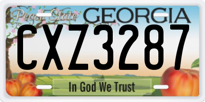 GA license plate CXZ3287