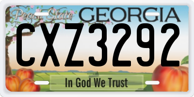GA license plate CXZ3292