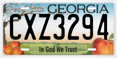 GA license plate CXZ3294