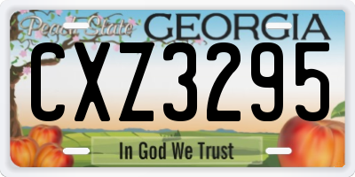 GA license plate CXZ3295