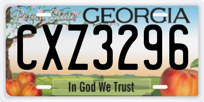 GA license plate CXZ3296