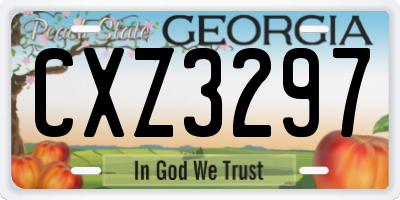 GA license plate CXZ3297