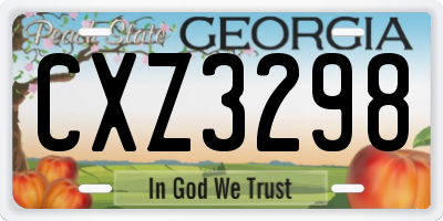 GA license plate CXZ3298