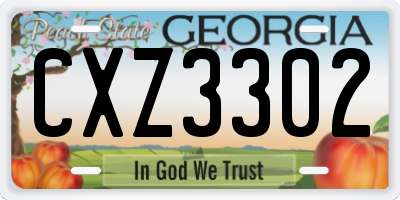 GA license plate CXZ3302