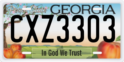 GA license plate CXZ3303