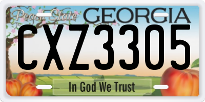 GA license plate CXZ3305