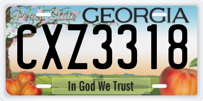 GA license plate CXZ3318