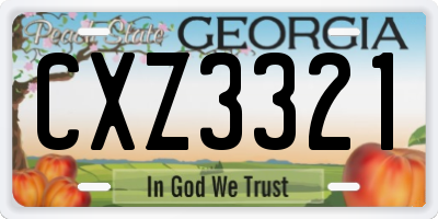 GA license plate CXZ3321