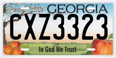 GA license plate CXZ3323